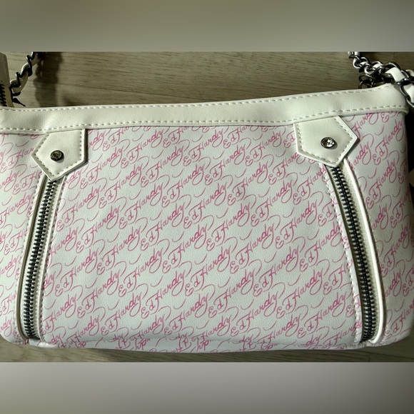 NWT Ed Hardy Handbag Black Pink Flaming Skull Rhinestone Studded Shoulder Bag - Picture 5 of 5